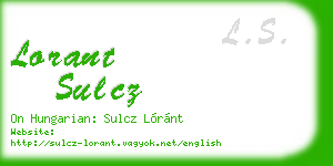 lorant sulcz business card